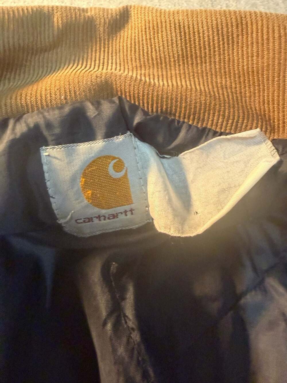 Vintage Carhartt Duck Canvas Quilt-Lined Chore Coat with Corduroy Collar - Picture 5 of 15